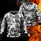 Born To Ride Motorcycle Black White - 3D Hoodie2