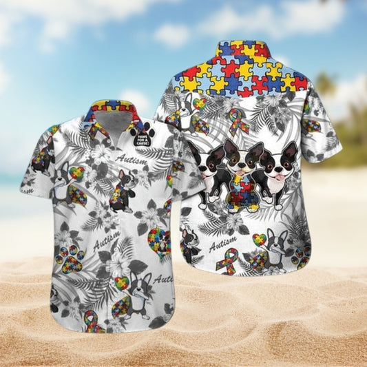 Boston Terrier Autism Awareness – Hawaiian Shirt