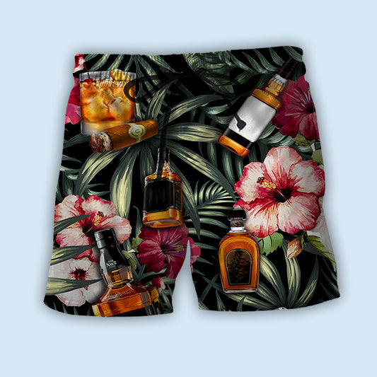 Bourbon Tropical Leaf Luxury - Beach Short