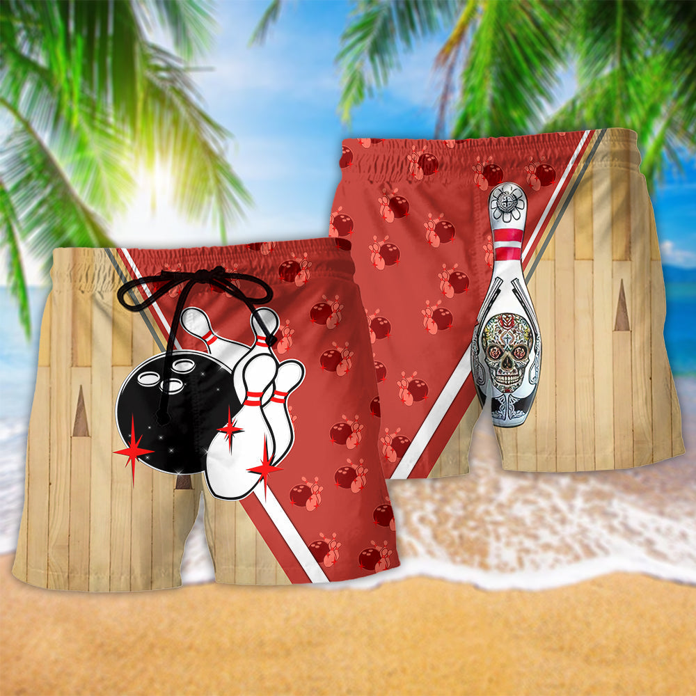 Bowling Awesome Skull Ball - Beach Short