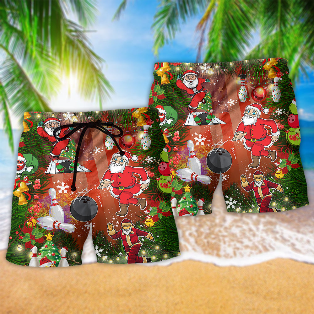 Bowling Solo With Santa Fun - Beach Short