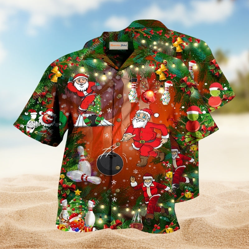 Bowling Do You Wanna Solo Bowling With Santa Claus Limited Edition – Hawaiian Shirt