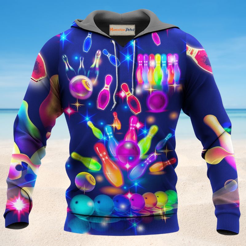 Bowling Neon Rainbow Style - 3D Hoodie