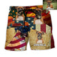 Boxer Dog Sunset America Custom Photo - Beach Short