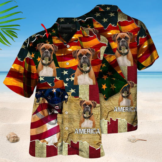 Boxer America Sunset Photo Style – Hawaiian Shirt