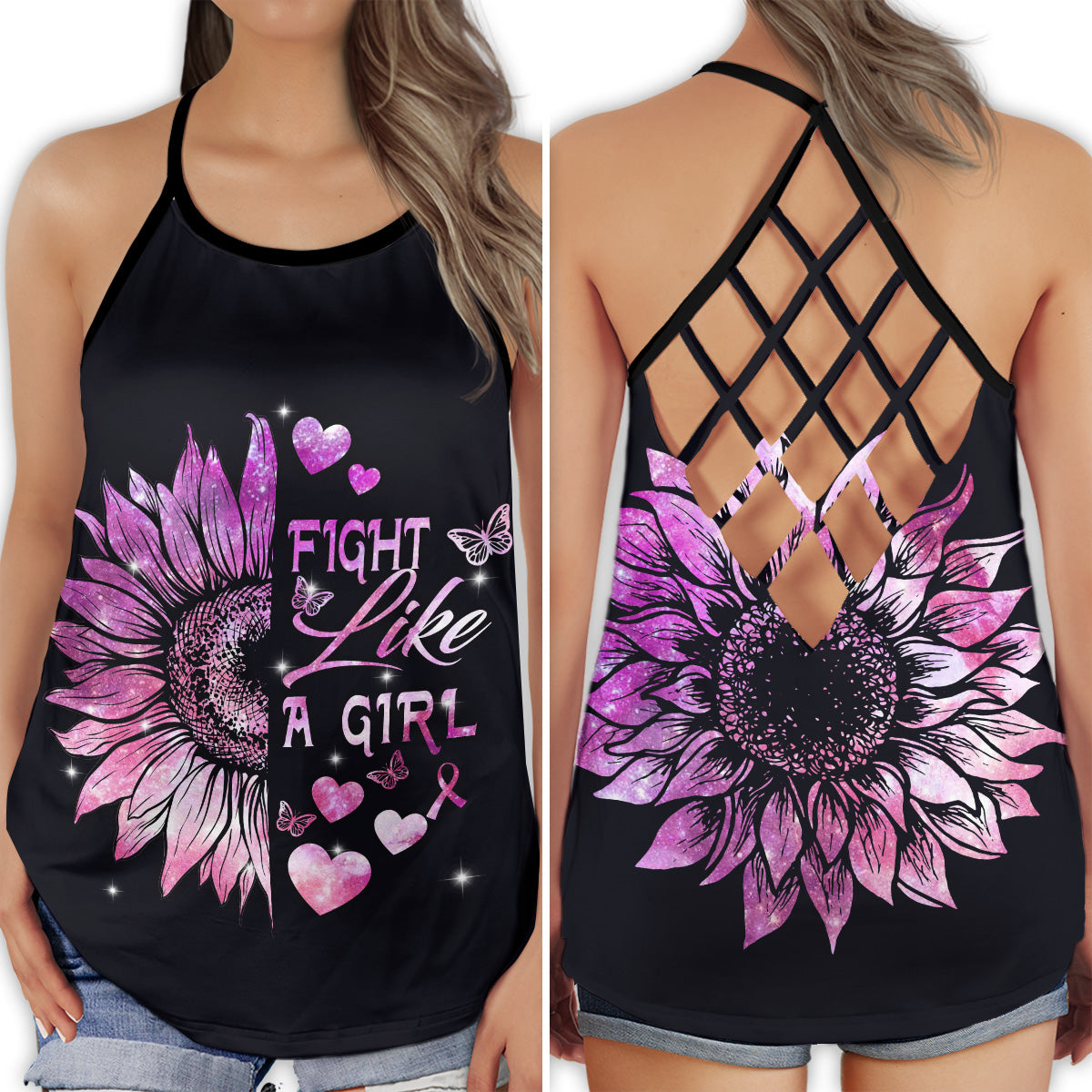 Breast Cancer Awareness Fight Like A Girl Edition – Hollow Tank Top