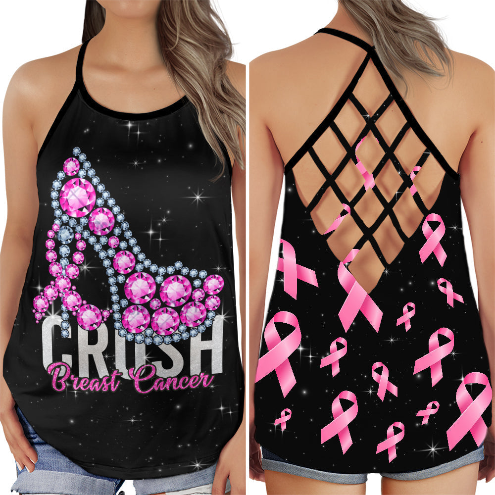 Breast Cancer Awareness Crush Cancer Pink Ribbon Edition – Hollow Tank Top