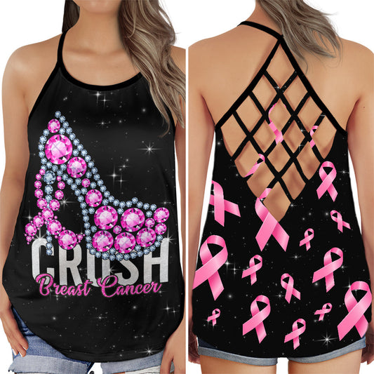 Breast Cancer Awareness Crush Cancer Pink Ribbon Edition – Hollow Tank Top