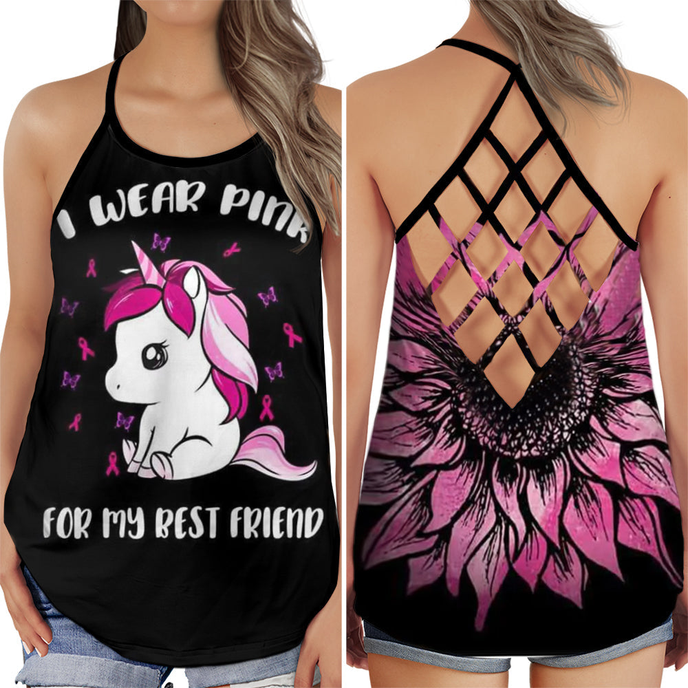 Breast Cancer Awareness Best Friend Pink Ribbon Edition – Hollow Tank Top