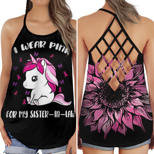Breast Cancer Awareness Sister In Law Pink Ribbon Edition – Hollow Tank Top
