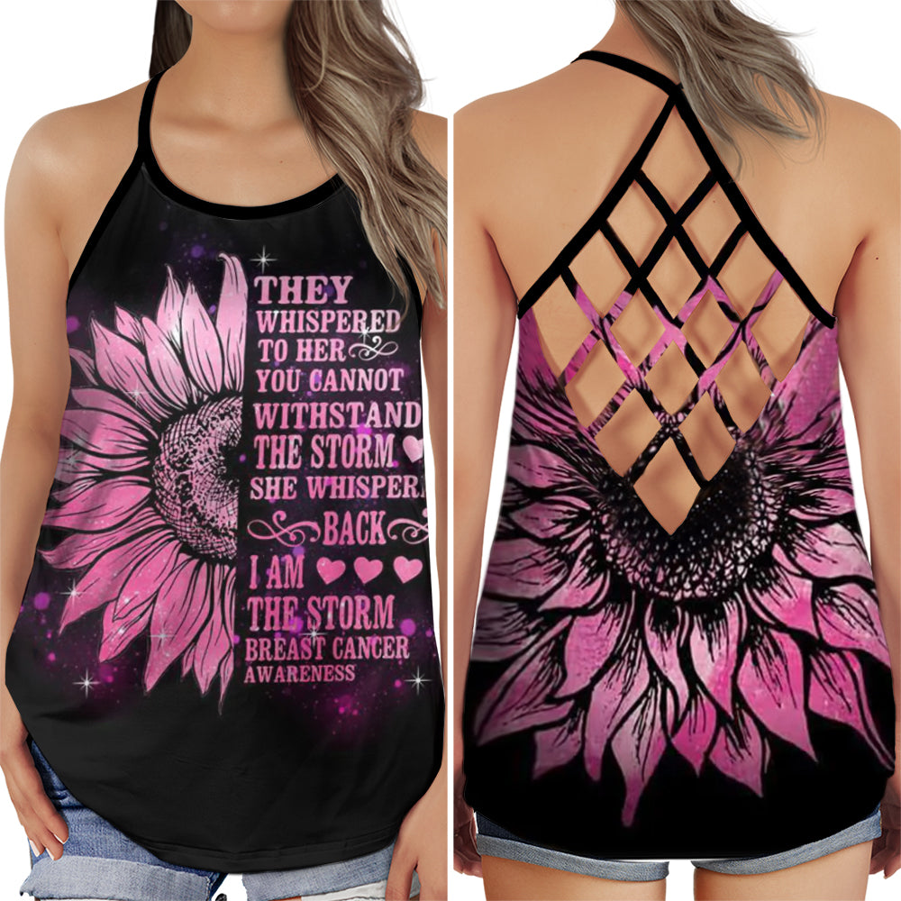 Breast Cancer Awareness Pink Flower Strength Edition – Hollow Tank Top