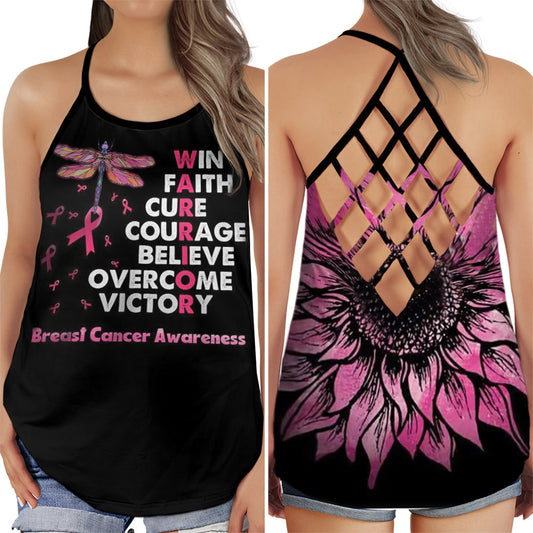 Breast Cancer Awareness Faith Cure Courage Edition – Hollow Tank Top