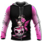 Breast Cancer Awareness Skull Tea Cup - 3D Hoodie