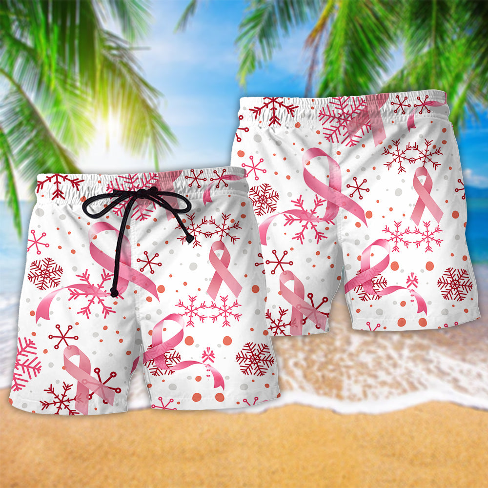Pink Ribbon Merry Christmas Breast Cancer – Beach Short