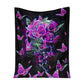 Breast Cancer Awareness Butterfly 50 x 60 Inch Flannel Blanket For Cozy Bedroom And Sofa Decor