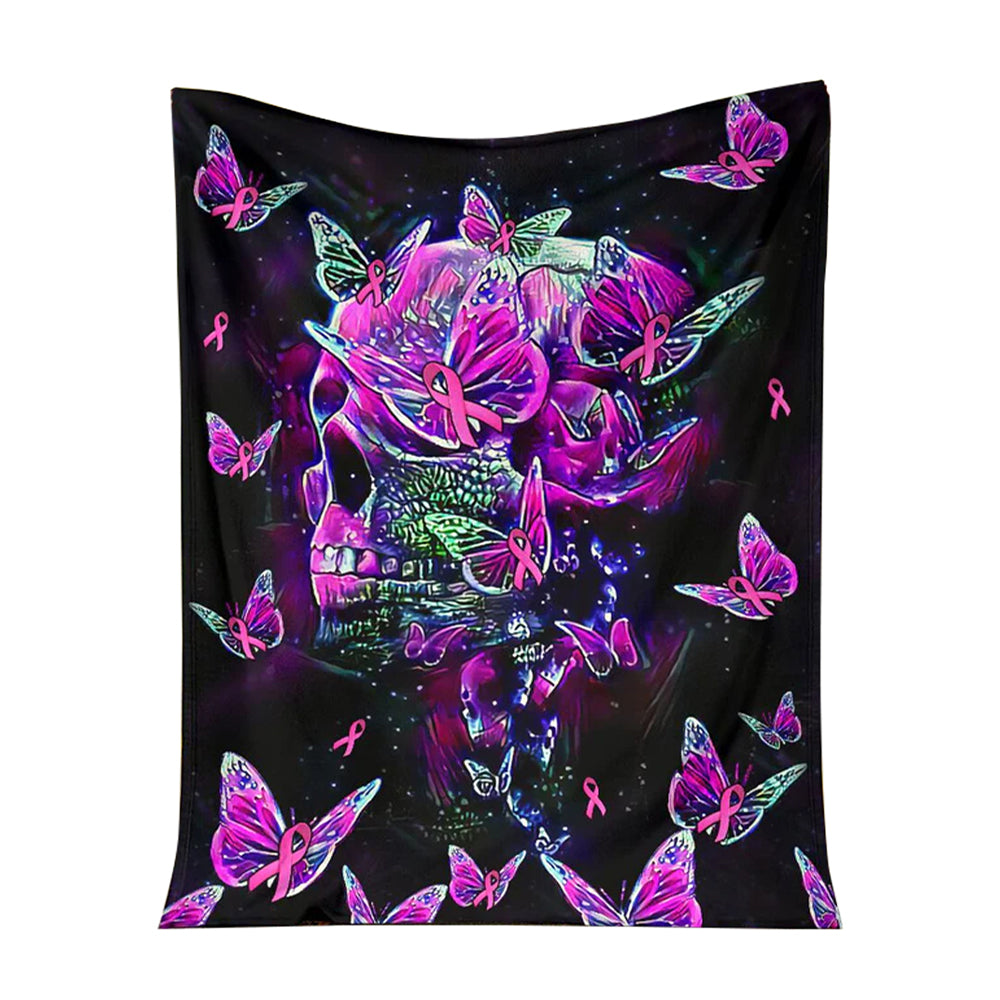 Breast Cancer Awareness Butterfly 50 x 60 Inch Flannel Blanket For Cozy Bedroom And Sofa Decor