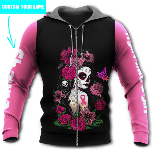 Breast Cancer Survivor Skull Pink - 3D Hoodie