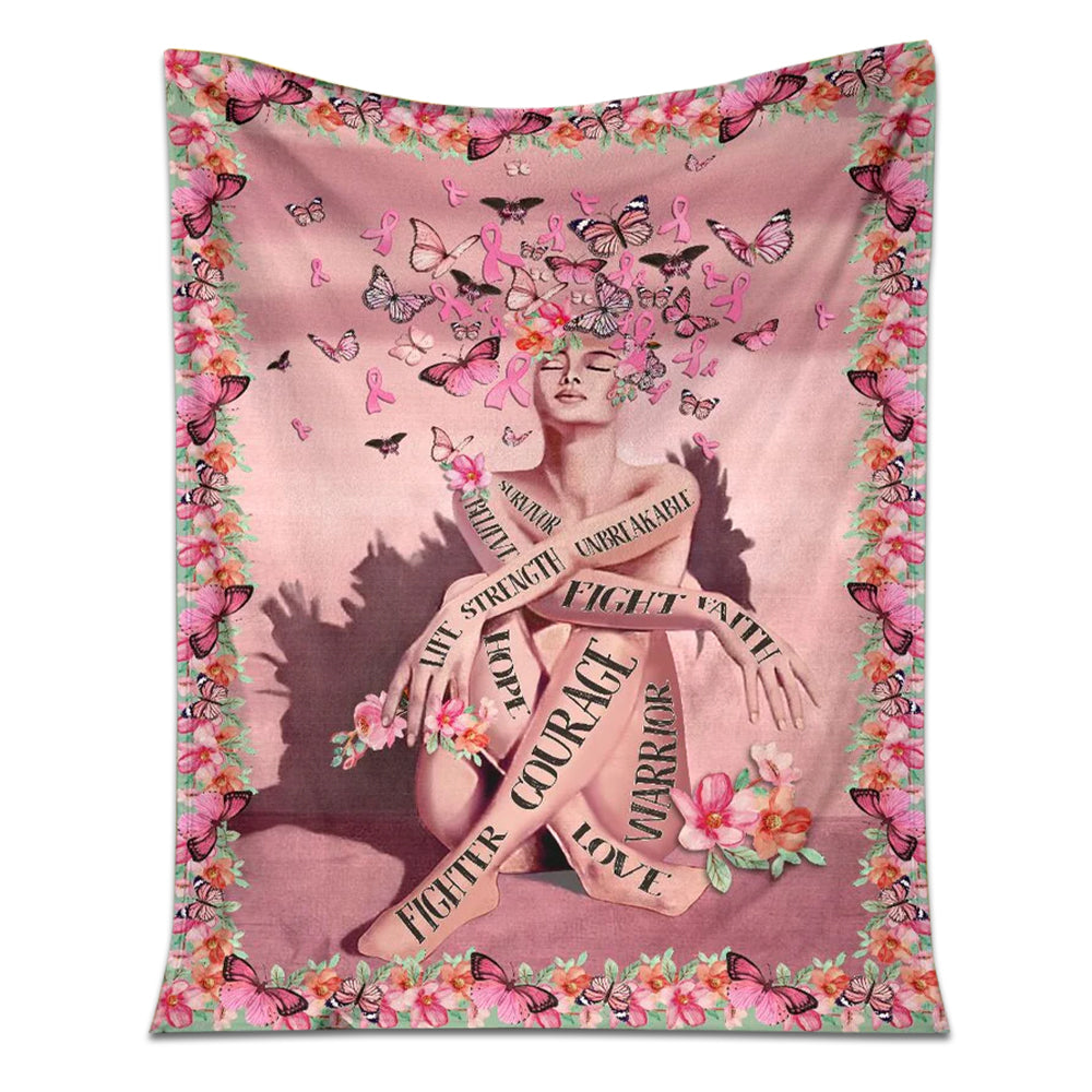 Breast Cancer Survivor Awareness 50 x 60 Inch Flannel Blanket For Cozy Bedroom And Sofa Decor
