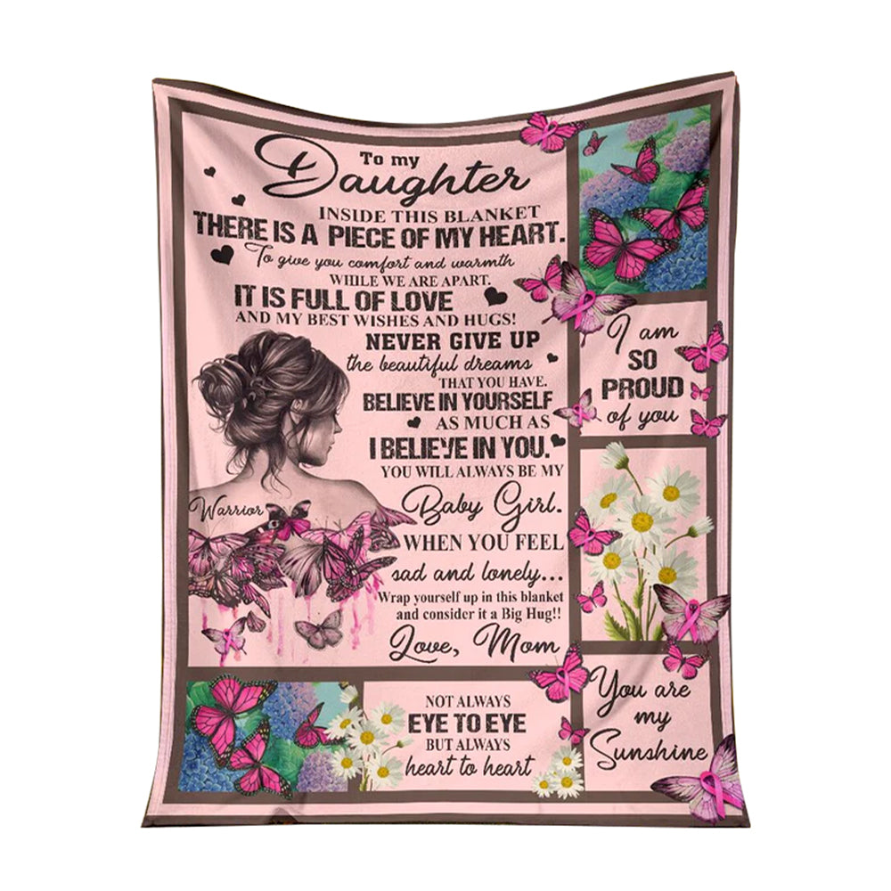 Breast Cancer Awareness Butterfly 50 x 60 Inch Flannel Blanket For Cozy Bedroom And Sofa Decor