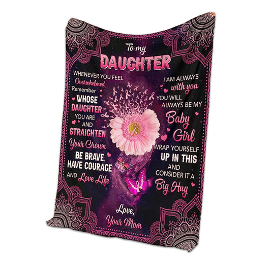 Breast Cancer To My Daughter Be Brave 50 x 60 Inch Flannel Blanket For Cozy Bedroom And Sofa Decor