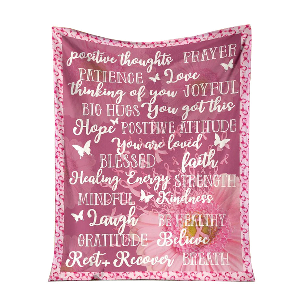 Breast Cancer Warrior Breast Cancer Awareness 50 x 60 Inch Flannel Blanket For Cozy Bedroom And Sofa Decor