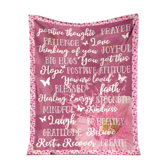 Breast Cancer Warrior Breast Cancer Awareness 50 x 60 Inch Flannel Blanket For Cozy Bedroom And Sofa Decor