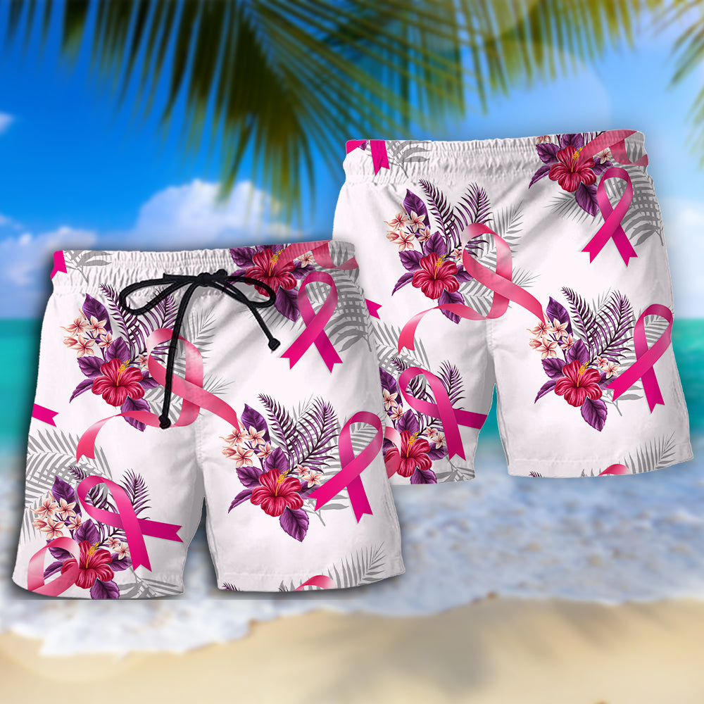 Breast Cancer Awareness Floral - Beach Short