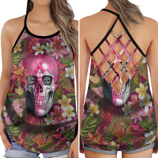 Breast Cancer Floral Ribbon Collection – Hollow Tank Top