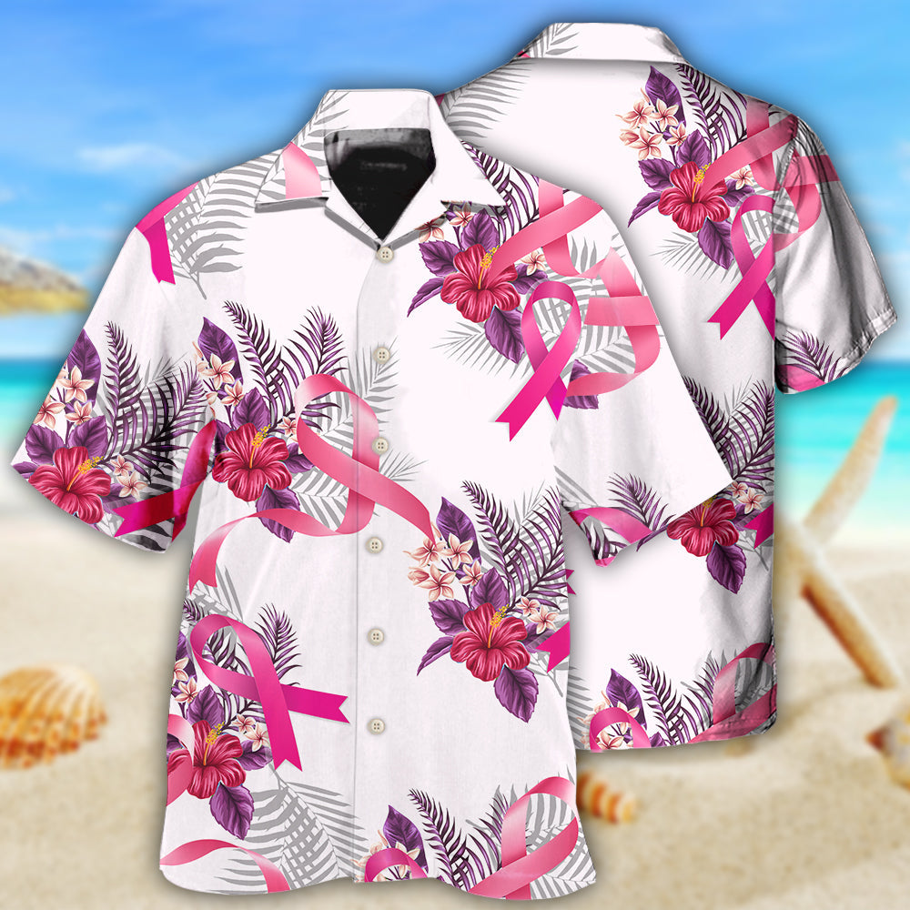 Breast Cancer Tropical Floral Pattern – Hawaiian Shirt