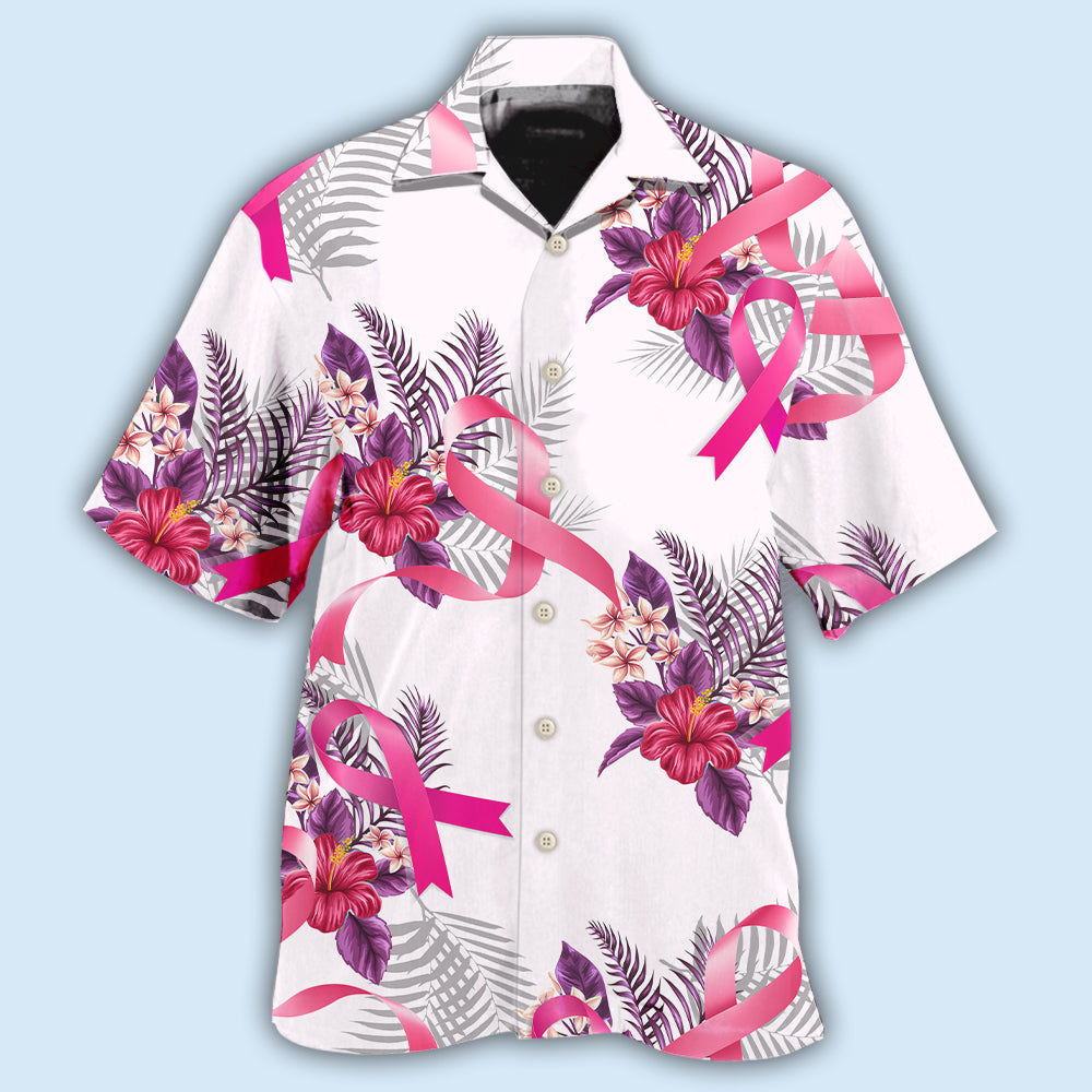 Breast Cancer Tropical Floral Pattern – Hawaiian Shirt