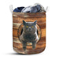 S: 17.72”x13.78” (45x35 cm) Cat British Shorthair Cat Wood Vintage - Laundry basket - Owls Matrix LTD