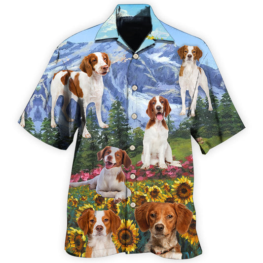 Brittany Spaniel Scenic Landscape Art – Hawaiian Shirt