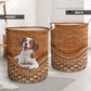 Dog Brittany Spaniel Dog Rattan Teaxture - Laundry basket - Owls Matrix LTD