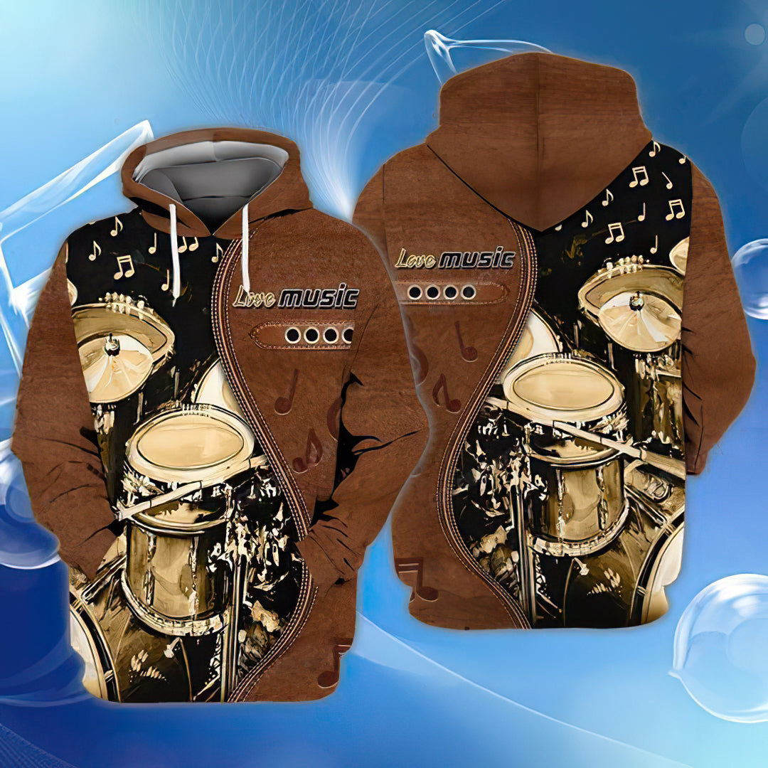 Brown Drum Art – 3D Hoodie