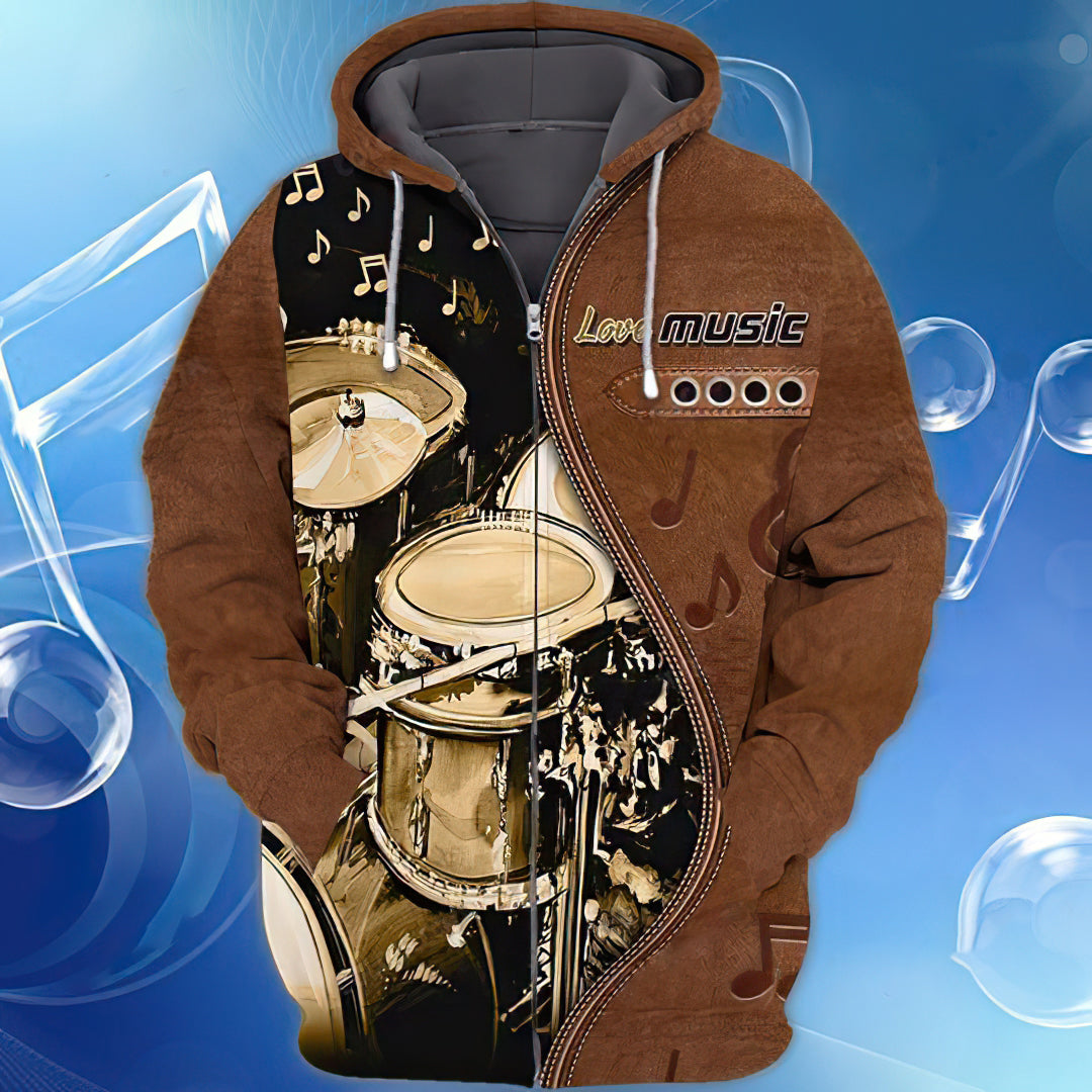 Brown Drum Art – 3D Hoodie