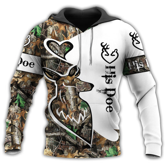 Buck And Doe Hunting Quote - 3D Hoodie