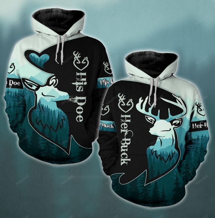 Buck And Doe Hunting Quote Art – 3D Hoodie