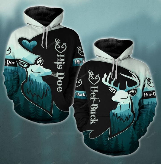 Buck And Doe Hunting Quote Art – 3D Hoodie