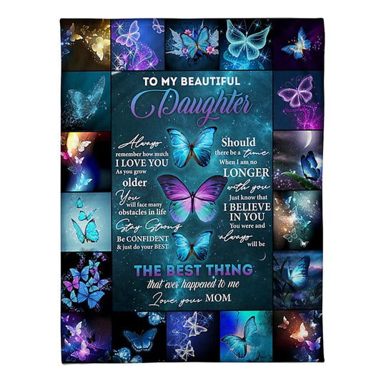 Butterfly Remember How Much I Love You 50 x 60 Inch Flannel Blanket For Cozy Bedroom And Sofa Decor