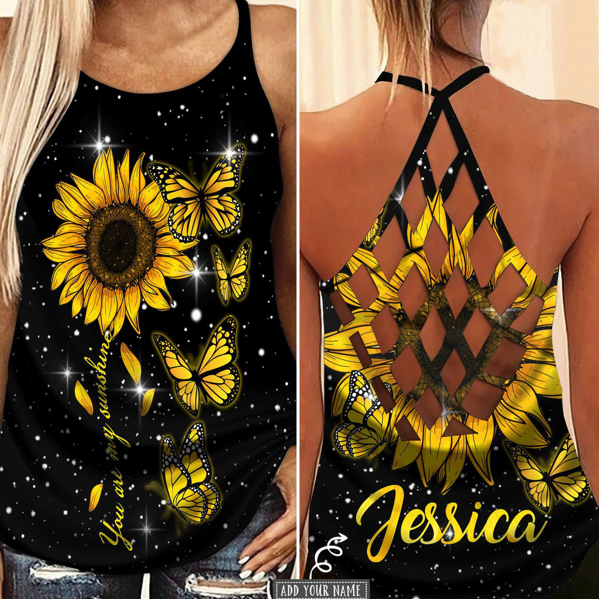 Butterfly Beautiful Everyday Custom Name Limited Edition 13 – Hollow Tank Top