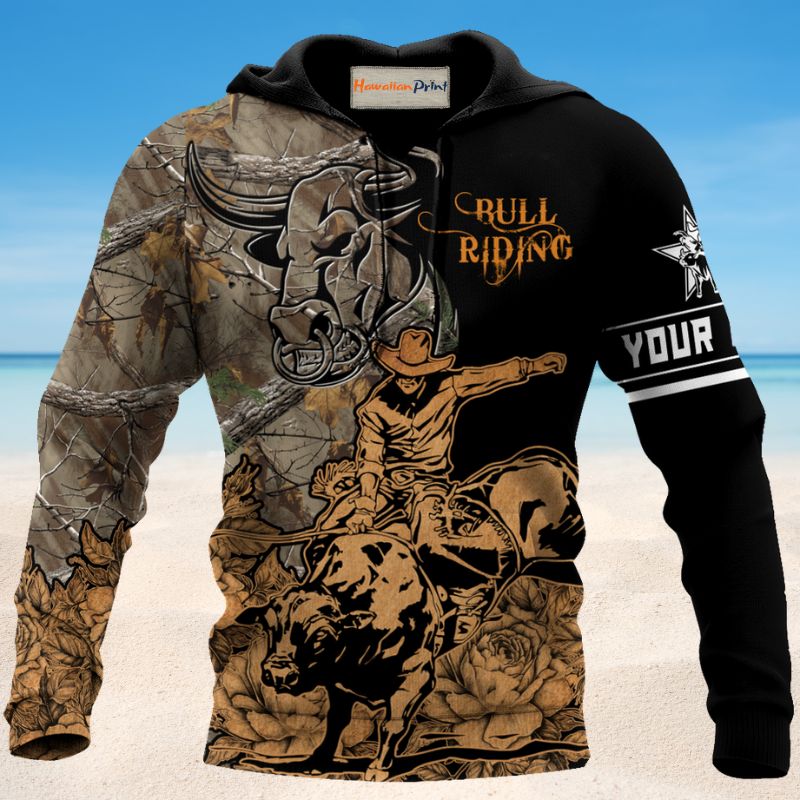 Bull Riding Strong Personalized - 3D Hoodie