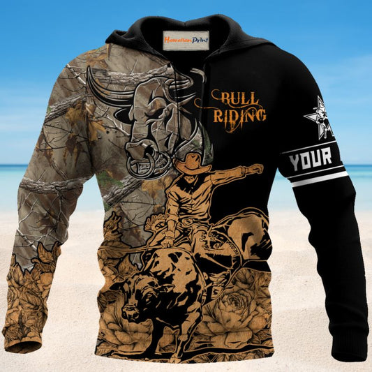 Bull Riding Strong Personalized - 3D Hoodie