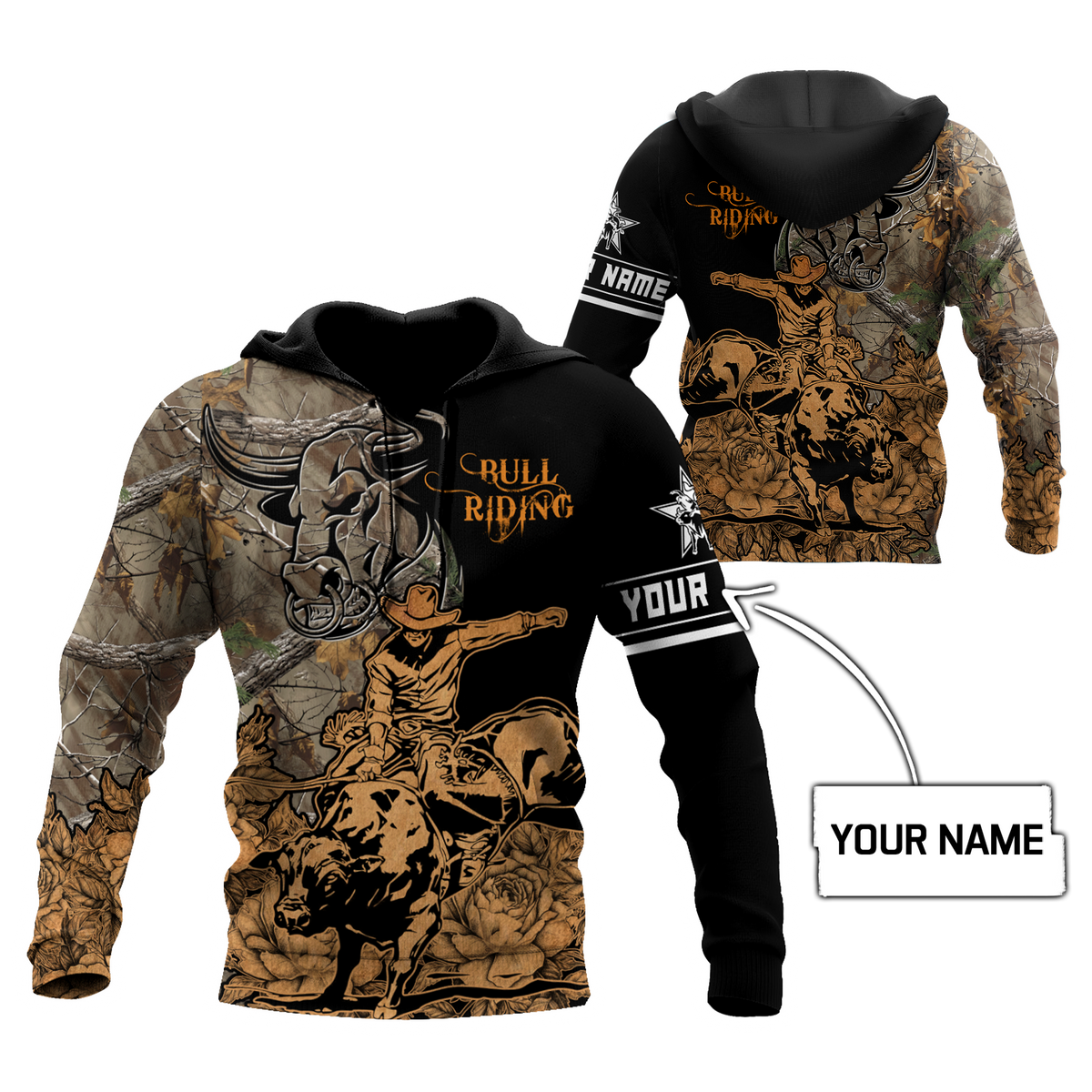 Bull Riding Strong Personalized - 3D Hoodie
