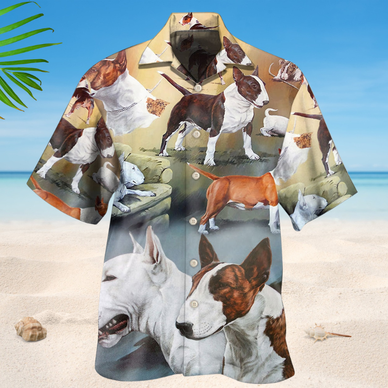 Bull Terrier Dog Lover Art Style – Hawaiian Shirt