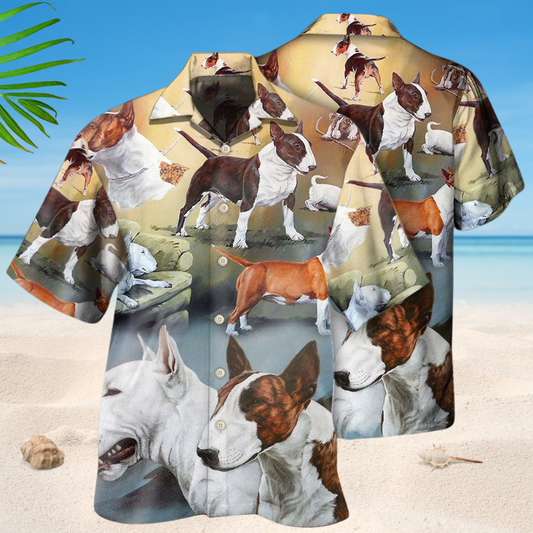 Bull Terrier Dog Lover Art Style – Hawaiian Shirt