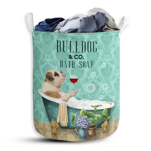 S: 17.72”x13.78” (45x35 cm) Bulldog And Bath Soap - Laundry Basket - Owls Matrix LTD