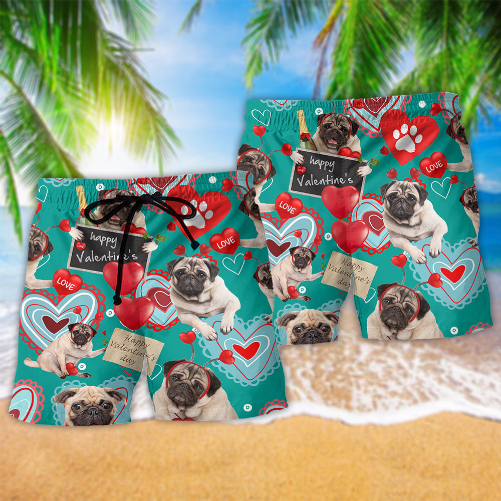 Bulldog Valentine Love Cute – Beach Short