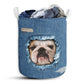 S: 17.72”x13.78” (45x35 cm) Bulldog Jean Pattern - Laundry Basket - Owls Matrix LTD