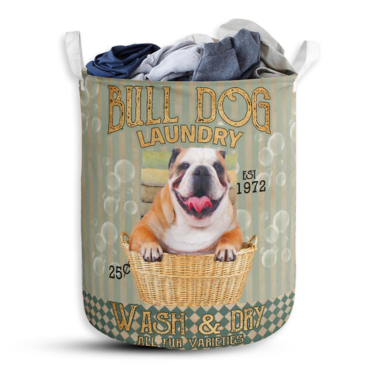 S: 17.72”x13.78” (45x35 cm) Bulldog Wash And Dry - Laundry Basket - Owls Matrix LTD