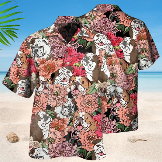 Bulldog And Flowers Style – Hawaiian Shirt